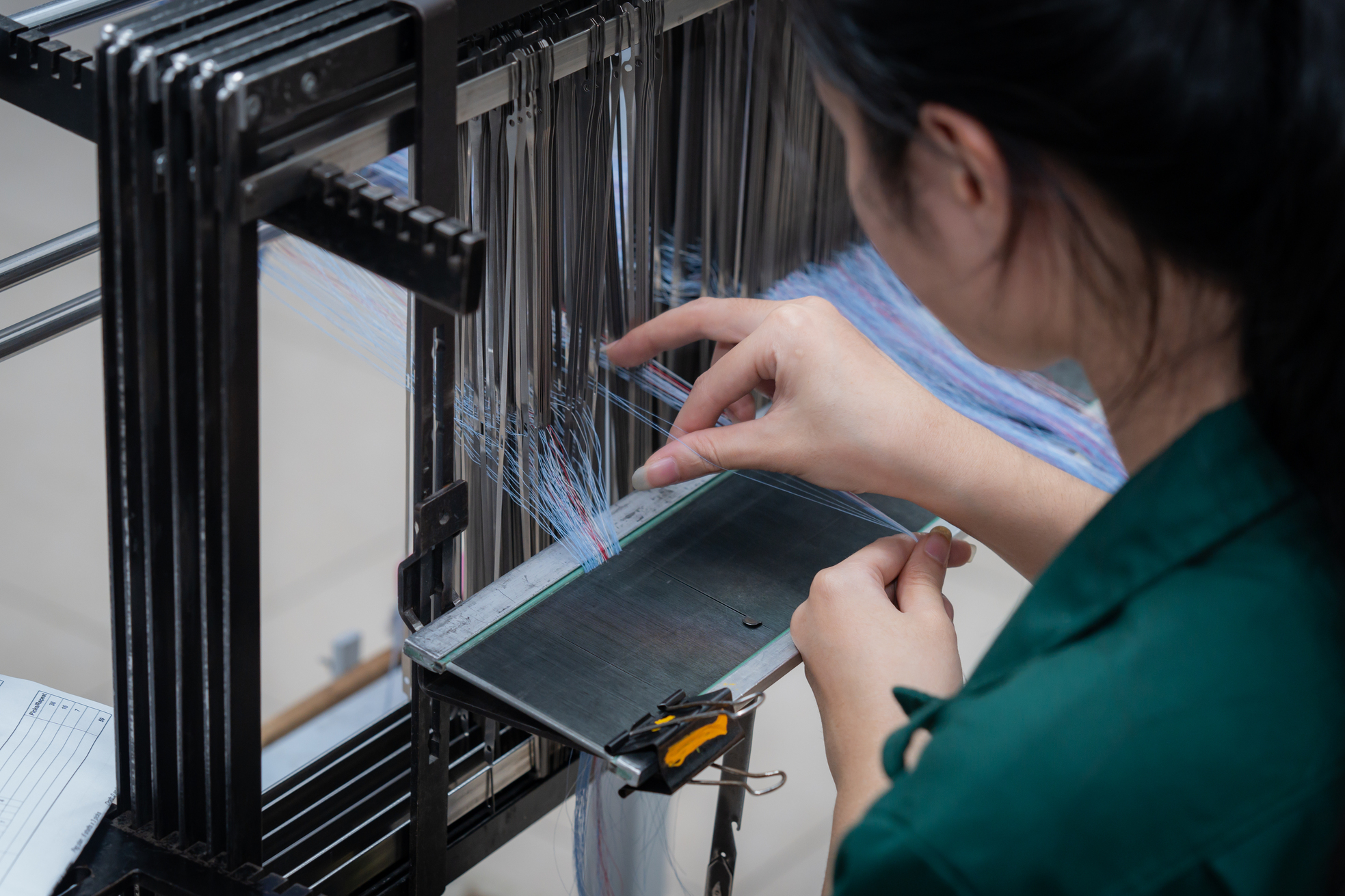 Technician in the laboratory at Bao Minh Textile factory